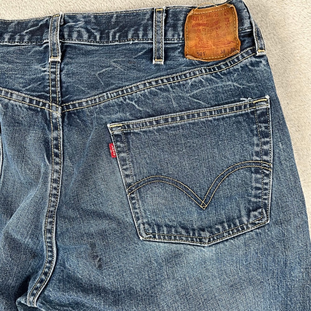 Levi's 501 Button Fly Jeans Mens 38x32 Mexico WPL 423 Distressed Y2K - Picture 6 of 13